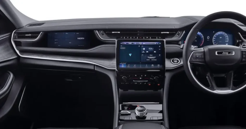 Jeep Cherokee Hybrid Debuts with 213hp Powertrain, 800km Range & Premium Features 2 Jeep Cherokee Hybrid Dashboard